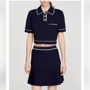 Sandro Navy knit 2 piece worn 1 time